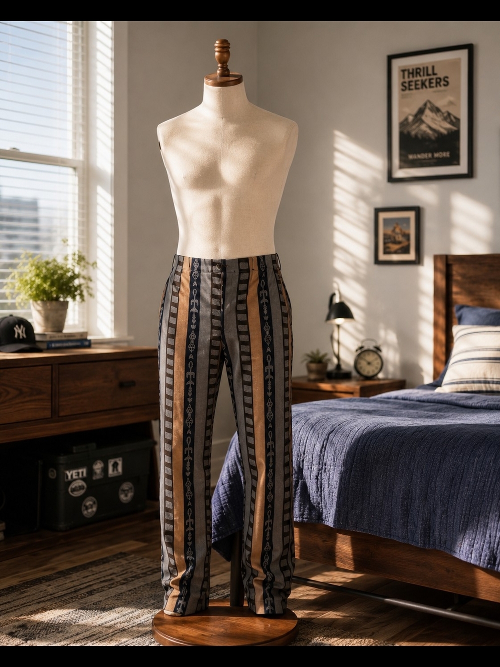 Custom Agent Men’s Large Striped Costume Pants NWT Retro Detective Style